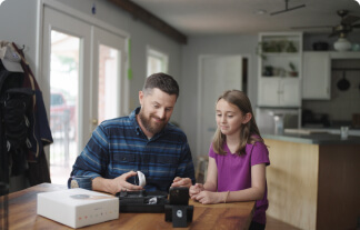 Family using TytoCare at home