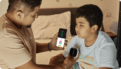 Parent and child using Home Smart Clinic